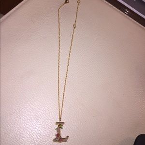 INITIAL NECKLACE 24K GOLD PLATED --L initial